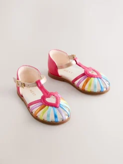 Multi Rainbow Wide Fit (G) Fisherman Heart Occasion Sandals