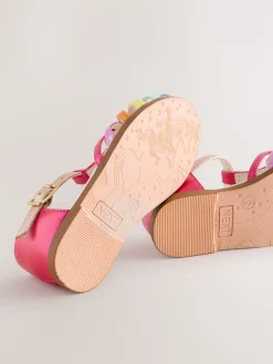 Multi Rainbow Wide Fit (G) Fisherman Heart Occasion Sandals