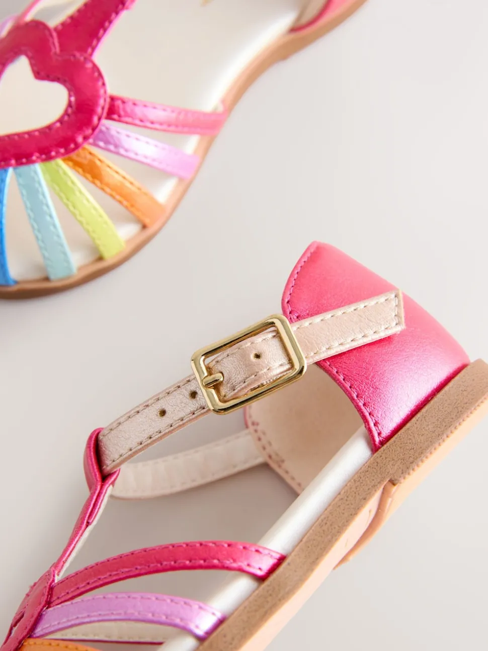 Multi Rainbow Wide Fit (G) Fisherman Heart Occasion Sandals