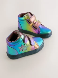 Multi Star Standard Fit (F) Touch Fasten High Top Trainers