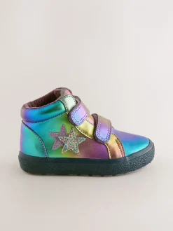 Multi Star Standard Fit (F) Touch Fasten High Top Trainers