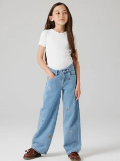 Name It Blue Embroided Wide Leg Jeans
