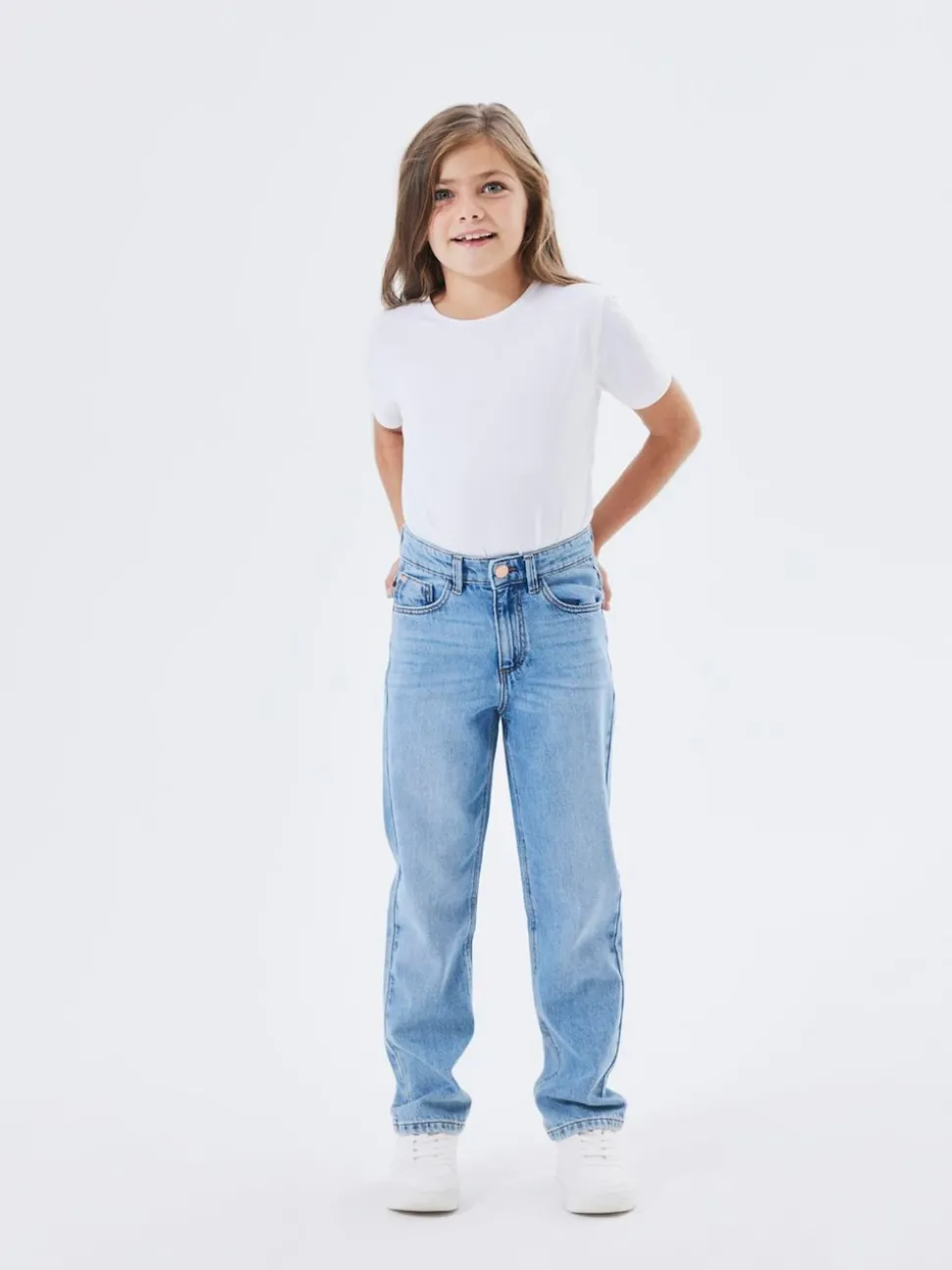Name It Blue High Waist Straight Leg Jeans