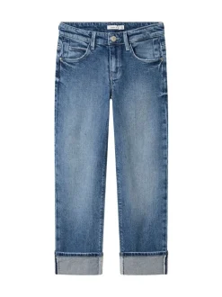 Name It Blue Straight Leg Fold Up Jeans