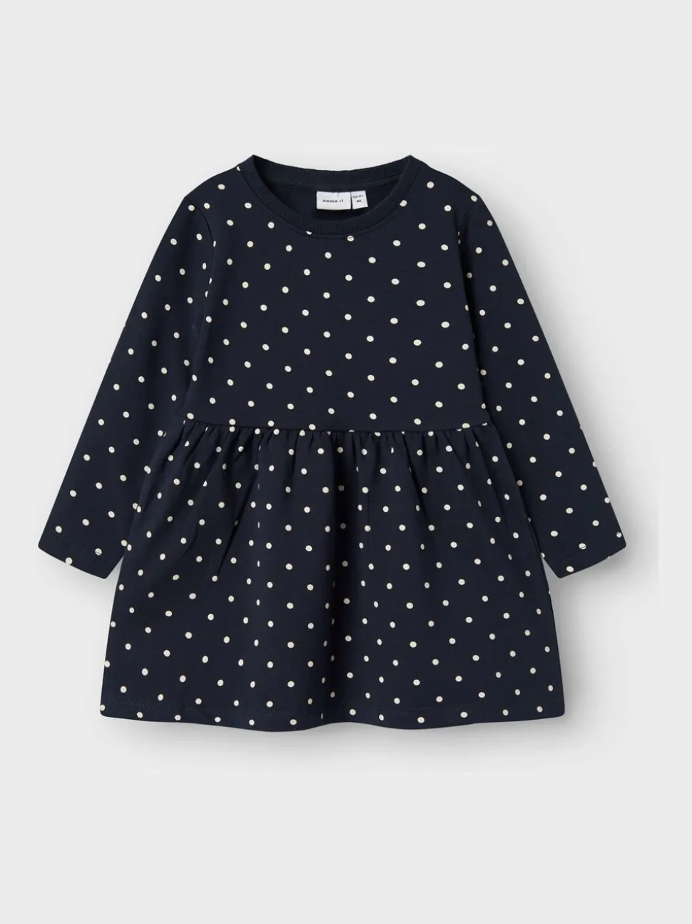 Name It Blue Sweat Long Sleeve Polkadot Dress