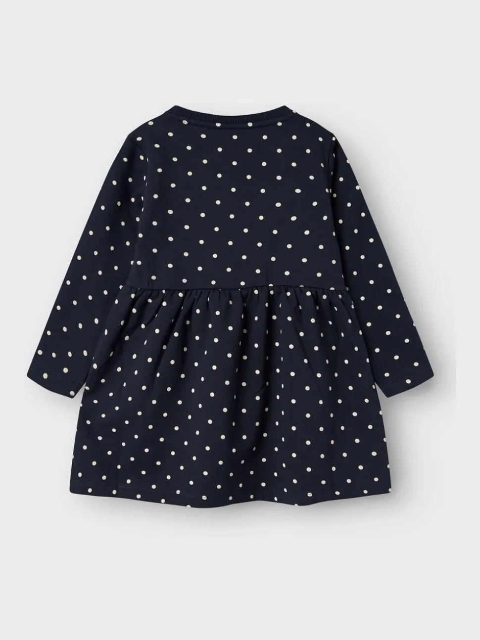 Name It Blue Sweat Long Sleeve Polkadot Dress