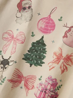 NAME IT Cream Bow Detail Christmas Sweatshirt