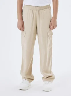 Name It Cream Elasticated Waist Cargo Trousers
