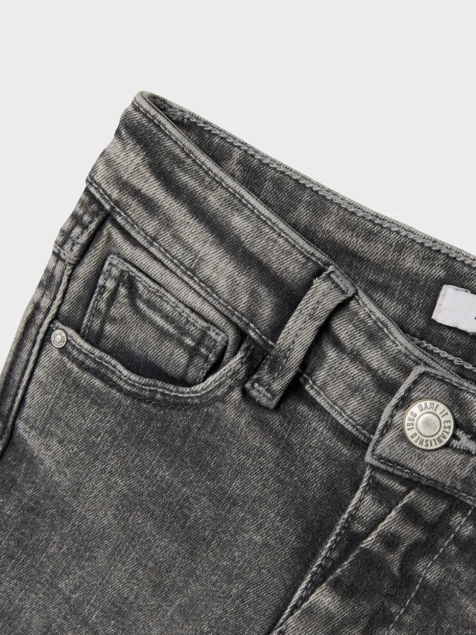Name It Dark Grey Girls Flare Jeans With Adjustable Waist