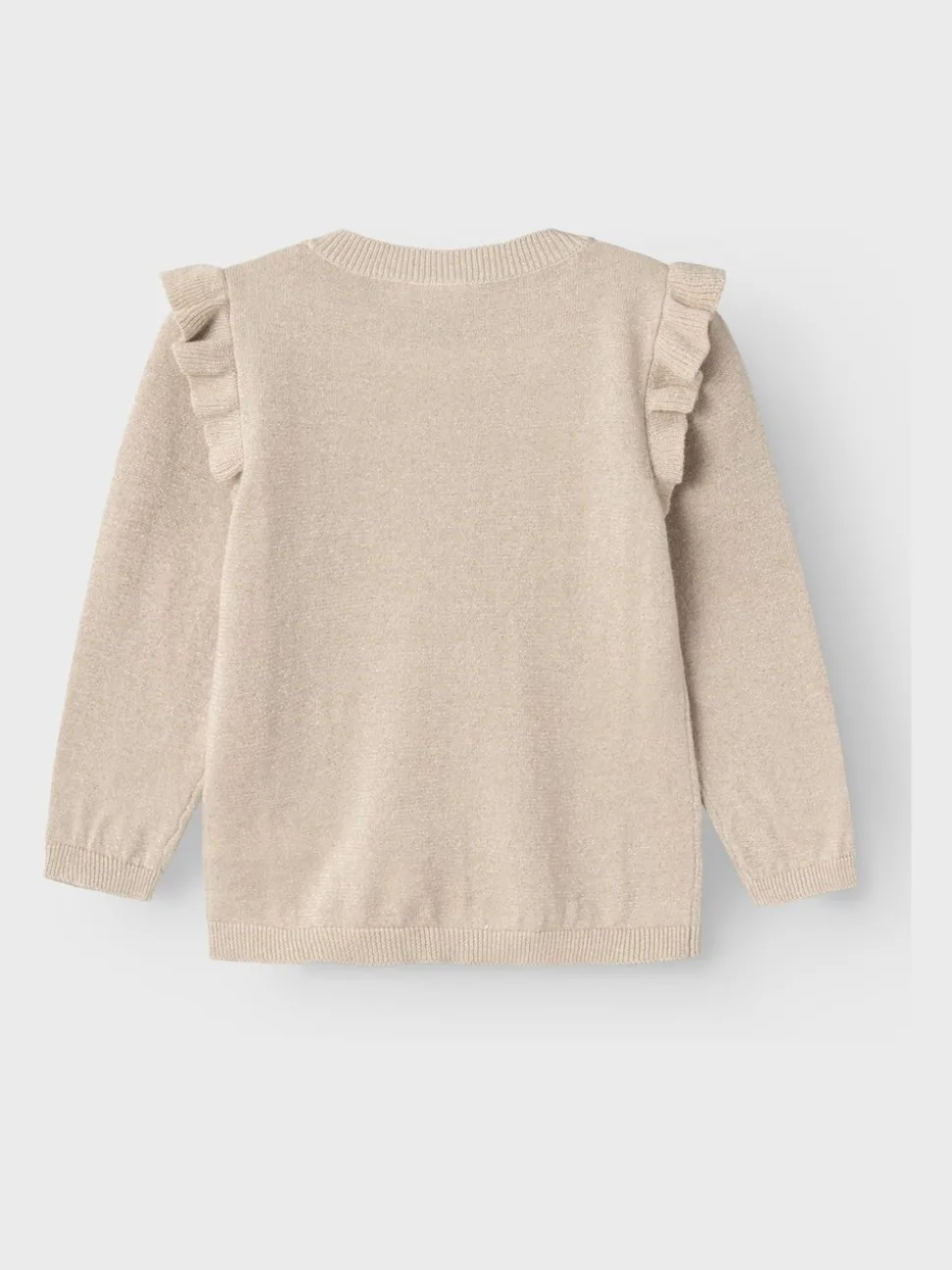 Name It Gold Glitter Frill Shoulder Button Down Knit Cardigan