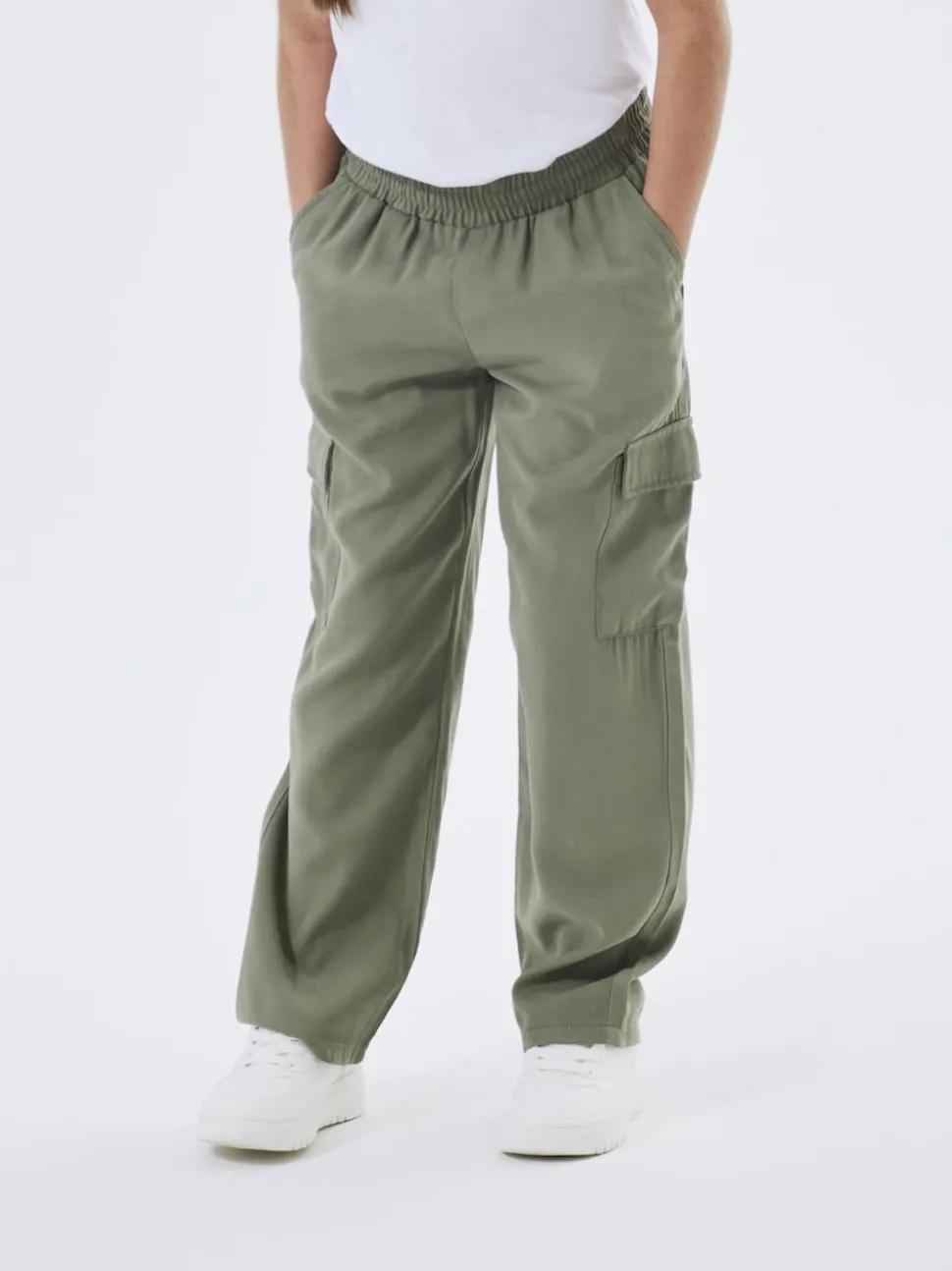 Name It Green Elasticated Waist Cargo Trousers