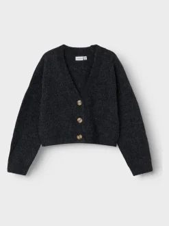 Name It Grey Short Button Down Knitted Cardigan