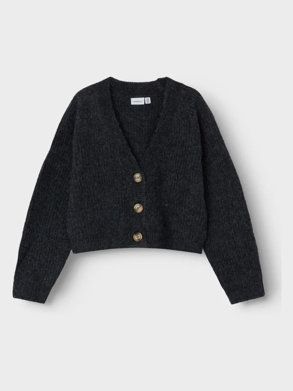 Name It Grey Short Button Down Knitted Cardigan