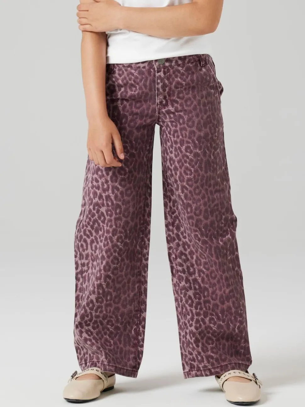 Name It Purple Wide Leg Leopard Jeans