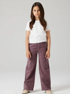 Name It Purple Wide Leg Leopard Jeans