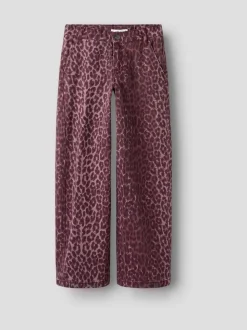 Name It Purple Wide Leg Leopard Jeans