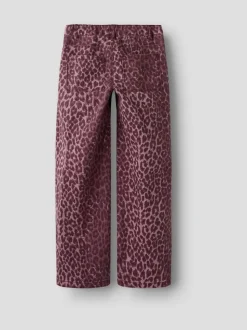 Name It Purple Wide Leg Leopard Jeans
