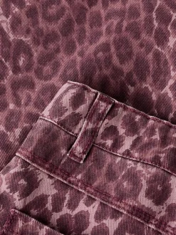 Name It Purple Wide Leg Leopard Jeans