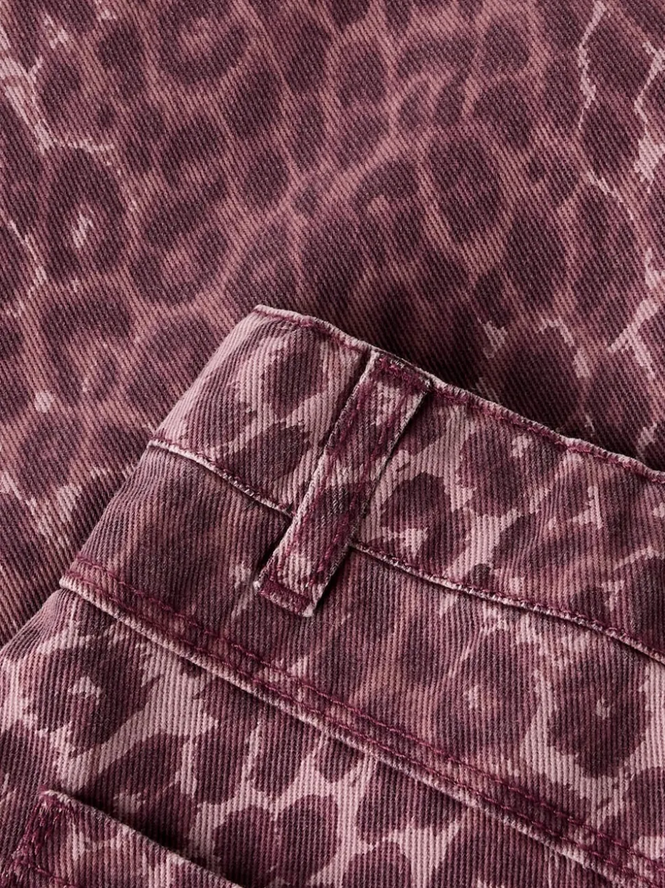 Name It Purple Wide Leg Leopard Jeans