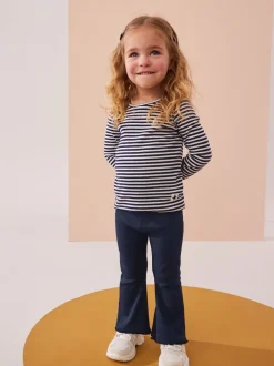 Navy Rib Flare Leggings (3mths-7yrs)