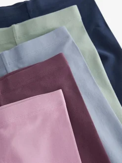 Navy Blue/ Pink/ Sage Green/ Denim Blue Leggings 5 Pack (3-16yrs)