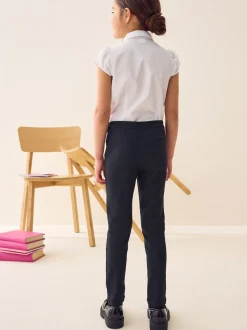 Navy Blue Regular Length School Skinny Stretch Trousers (3-18yrs)