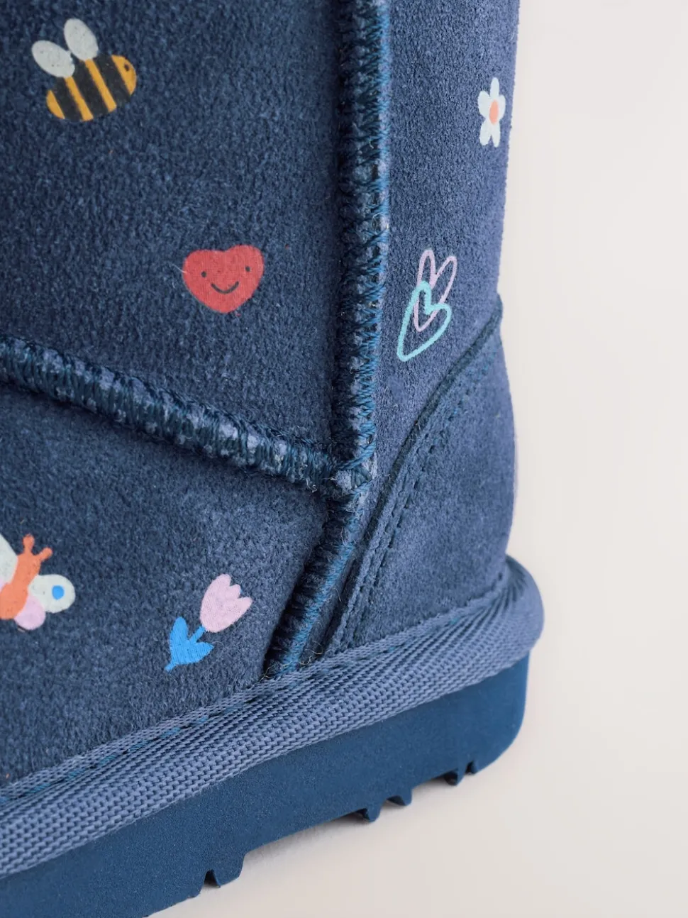 Navy Blue Water Repellent Tall Suede Pull On Boots