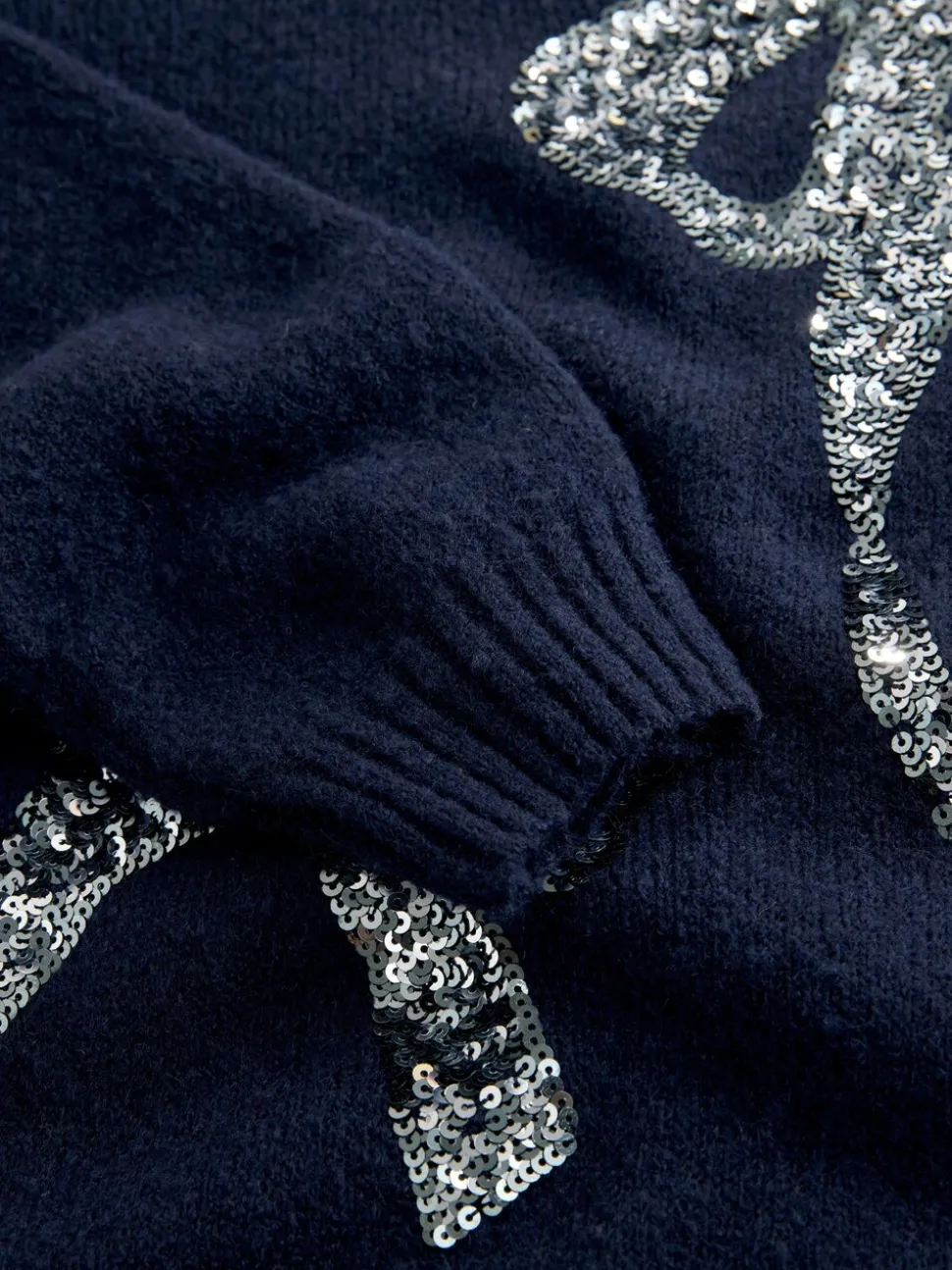 Navy Bow Embellished Knit Jumper Dress (3-16yrs)
