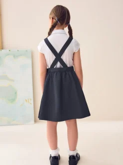 Navy Bow Pocket Detail School Pinafore Dress (3-14yrs)