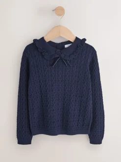 Navy Cotton Cashmere Blend Jumper (3mths-7yrs)