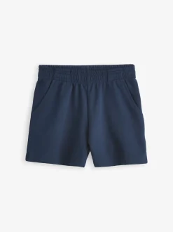 Navy 100% Cotton Drawstring Sports Shorts (3-16yrs)