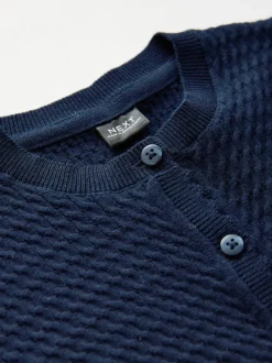 Navy Cotton Rich Cable Knit School Cardigan (3-16yrs)