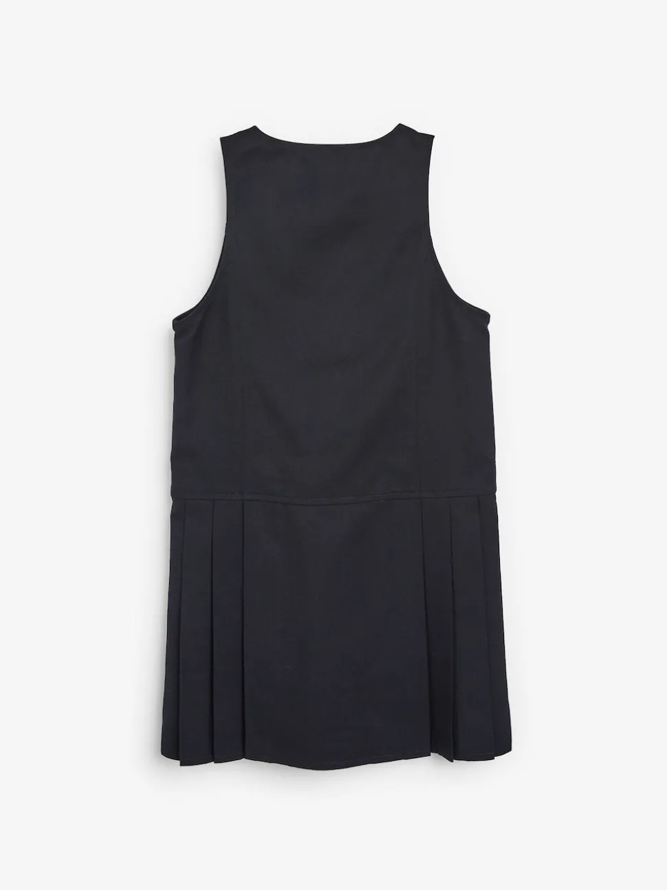 Navy Embroidered Zip Front Pinafore School Dress (3-14yrs)