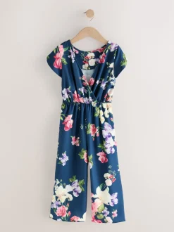 Navy Floral Printed Jumpsuit (3-16yrs)