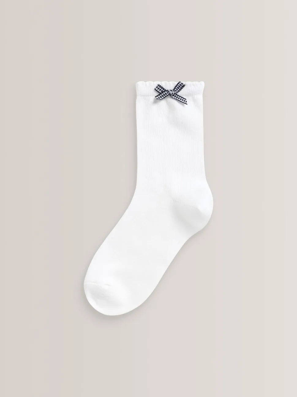 Navy 5 Pack Cotton Rich Gingham Ankle School Socks
