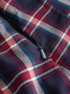 Navy Pleated Check Skirt (3-16yrs)