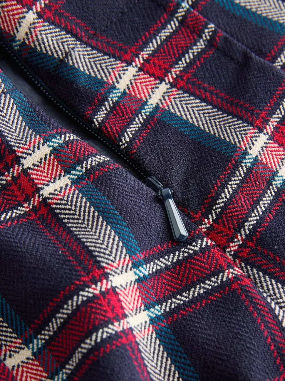 Navy Pleated Check Skirt (3-16yrs)
