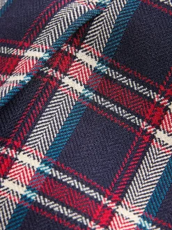Navy Pleated Check Skirt (3-16yrs)