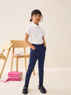 Navy Regular Length Jersey Stretch Skinny School Trousers (3-18yrs)