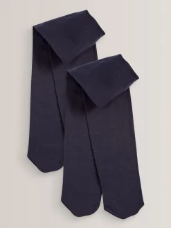 Navy Regular Length 2 Pack 40 Denier School Tights