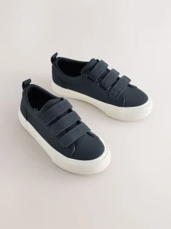 Navy Standard Fit (F) Touch Fastening Smart Casual Trainers