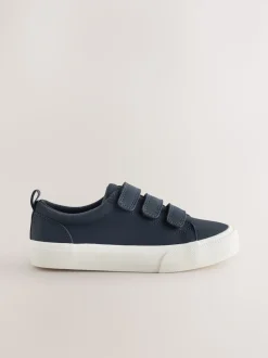 Navy Standard Fit (F) Touch Fastening Smart Casual Trainers