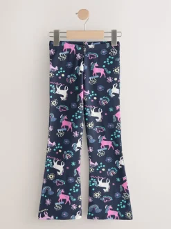 Navy Unicorn Flare Leggings (3-16yrs)