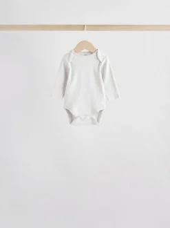 Neutral 100% Cotton Long Sleeve Baby Bodysuits 5 Pack
