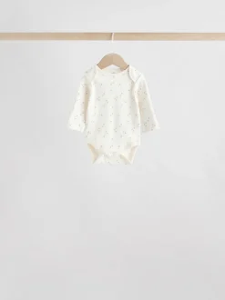 Neutral 100% Cotton Long Sleeve Baby Bodysuits 5 Pack