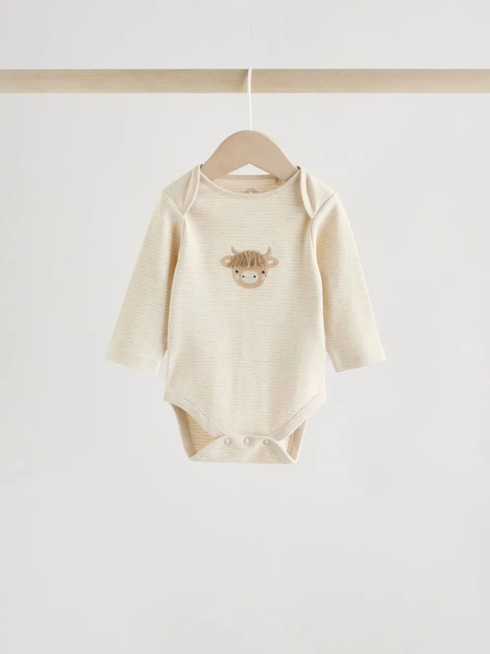Neutral Hamish Long Sleeve Baby Bodysuits 3 Pack