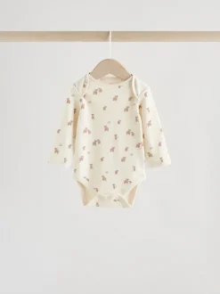 Neutral Hamish Long Sleeve Baby Bodysuits 3 Pack