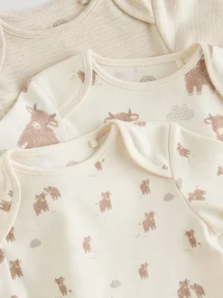 Neutral Hamish Long Sleeve Baby Bodysuits 3 Pack