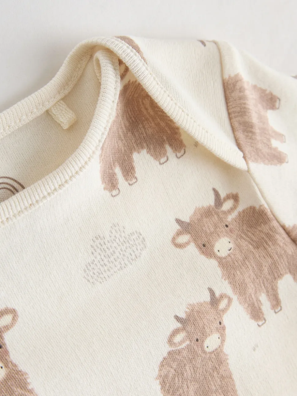 Neutral Hamish Long Sleeve Baby Bodysuits 3 Pack