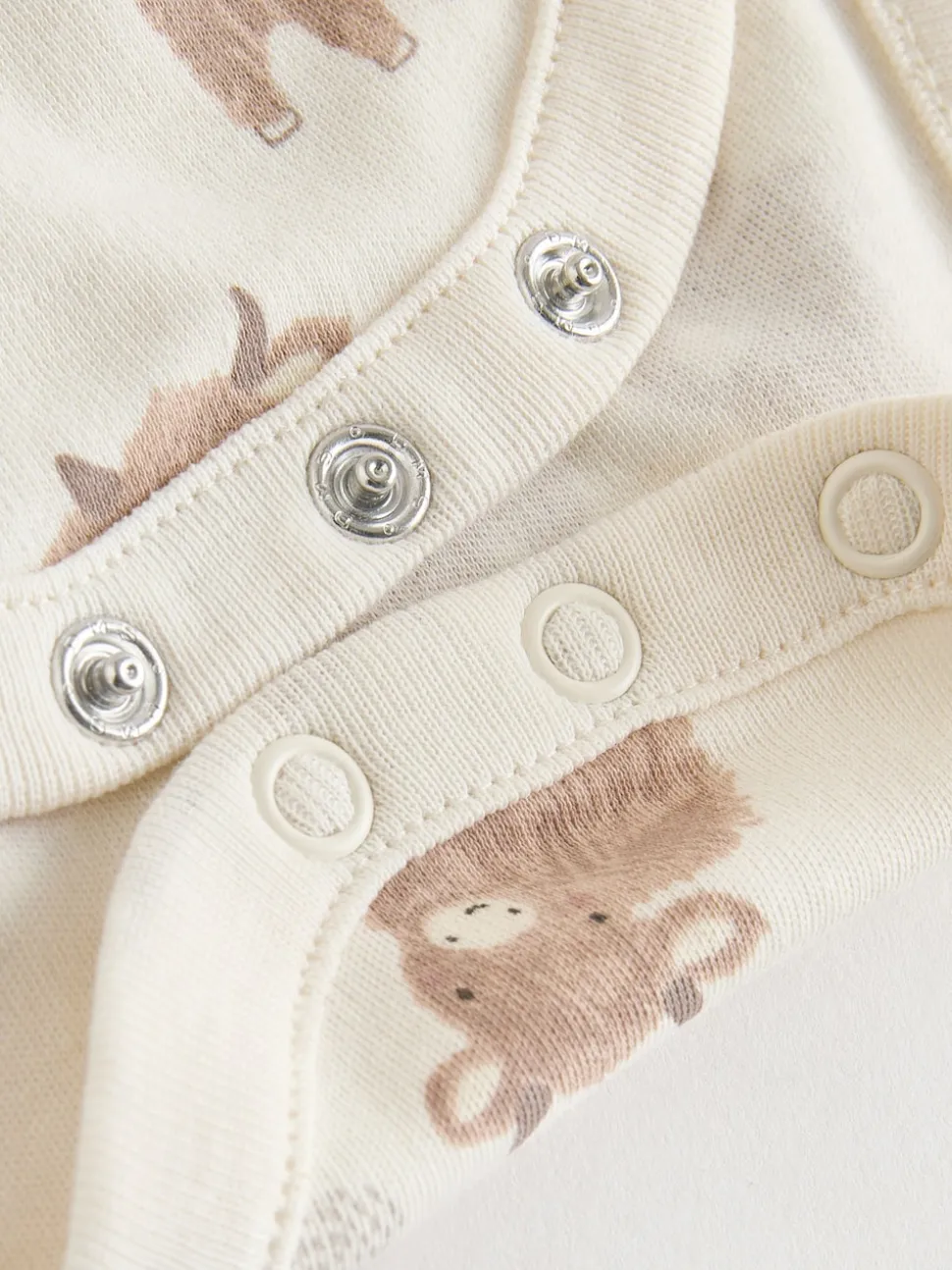 Neutral Hamish Long Sleeve Baby Bodysuits 3 Pack